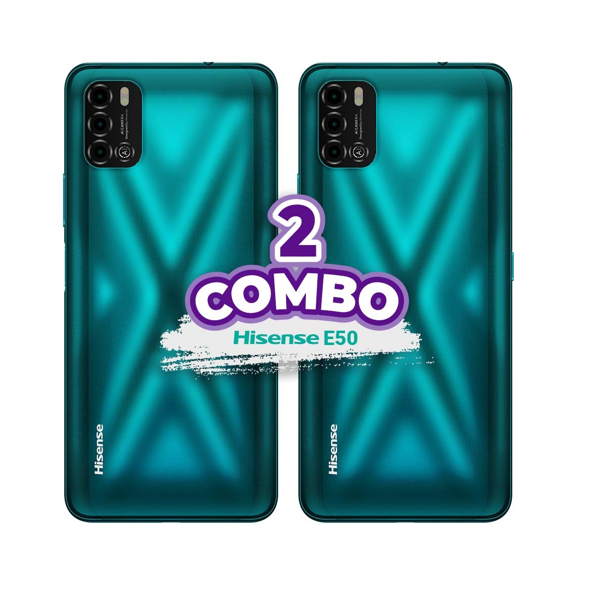 COMBO DE 2 CELULARES HISENSE E50 128Gb 4Gb RAM VERDE