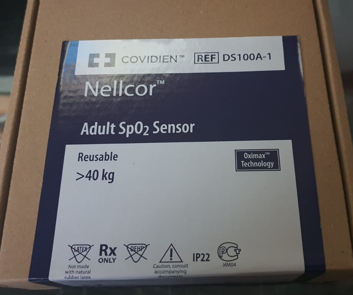 Sensor saturación de oxigeno SpO2 dedal adulto, nellcor DS100A1.