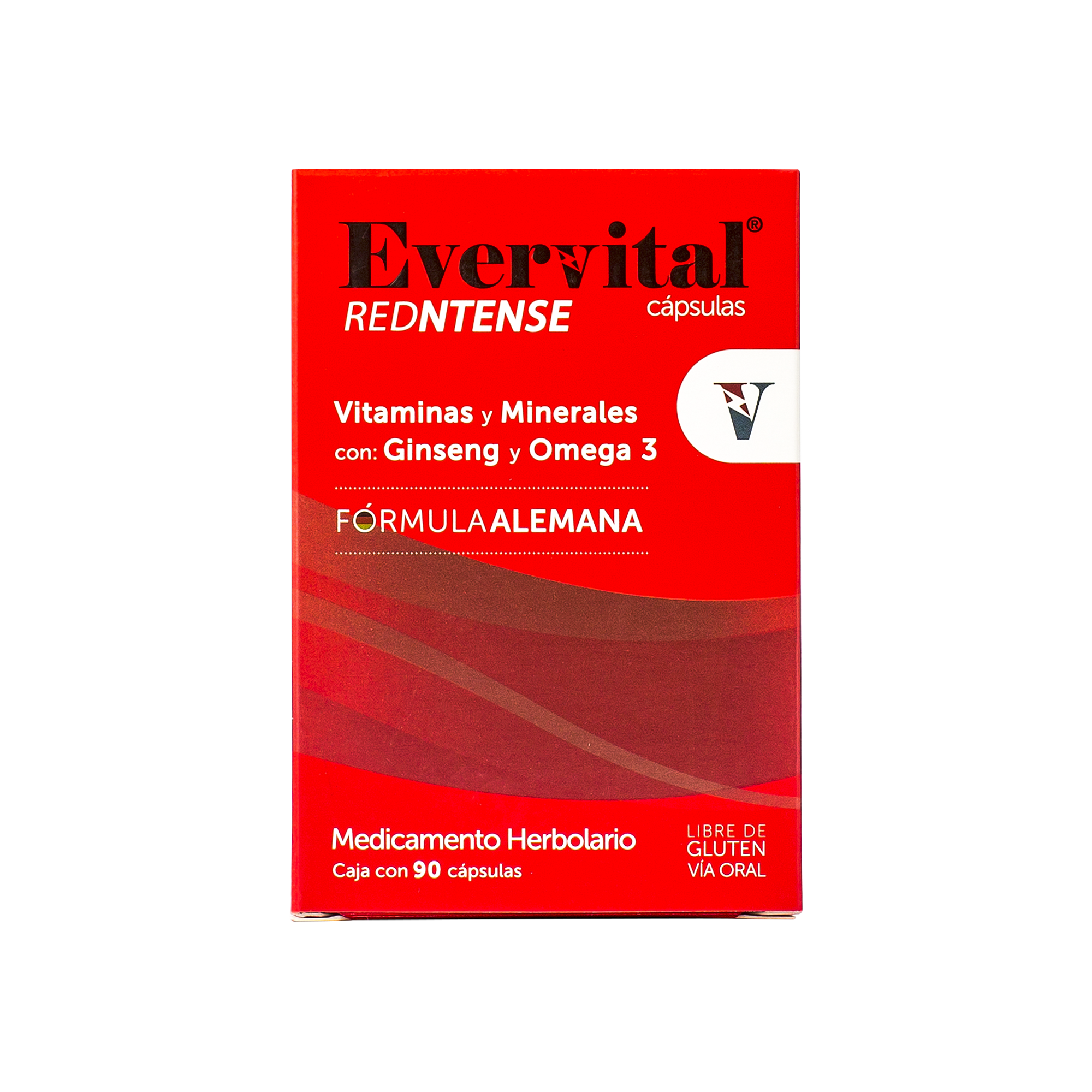 Evervital Redntense Medicamento herbolario 90 cápsulas.