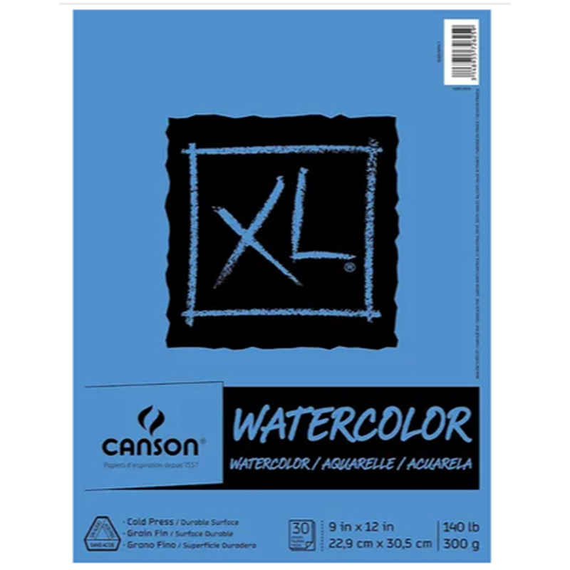 Block Papel Acuarela XL Watercolor Canson 300g 22.9X30.5cm 30hojas