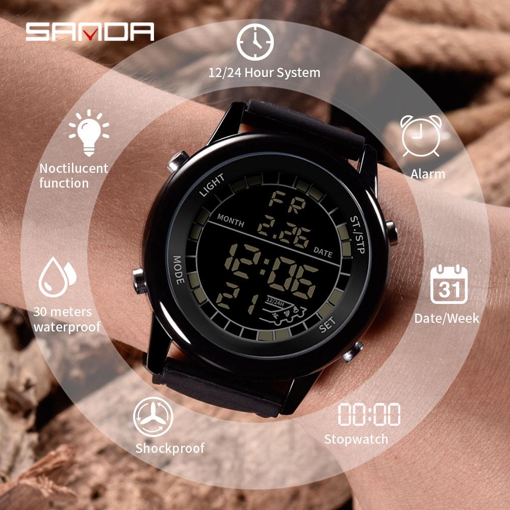 Reloj Deportivo para Hombre Sanda 411 Digital Sport Con Luz Calendario Y Alarma