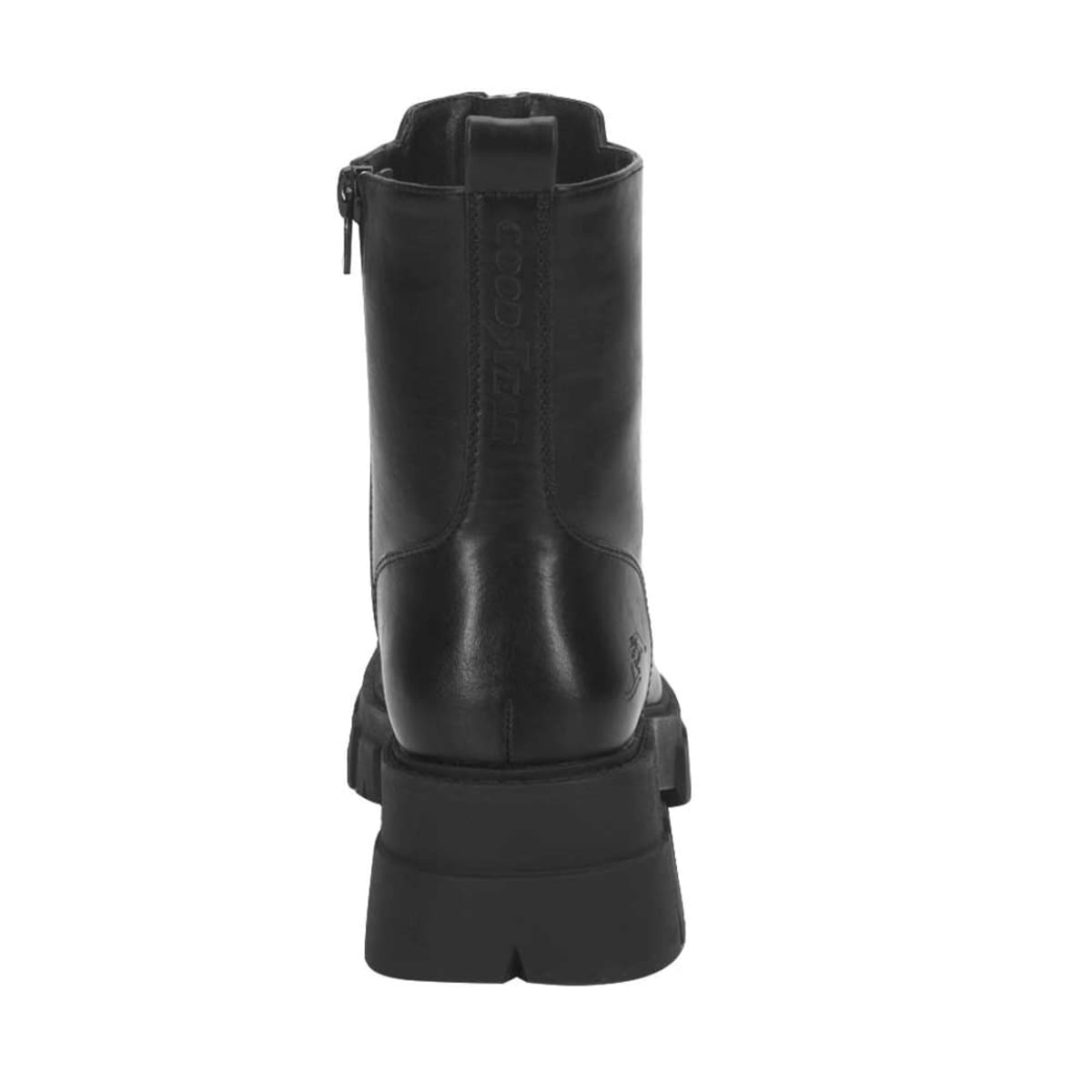 Moto botas Goodyear para mujer, color negro, con cierre al frente, y seguridad antiderrapante, mod. 993825