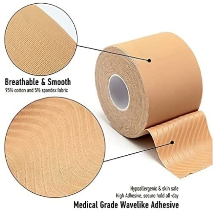 Cinta adhesiva levanta busto boob tape, para mujer color piel venda adherible de algodón para levantamiento de busto sin brasier ideal para lucir blusas, vestidos o Bikinis