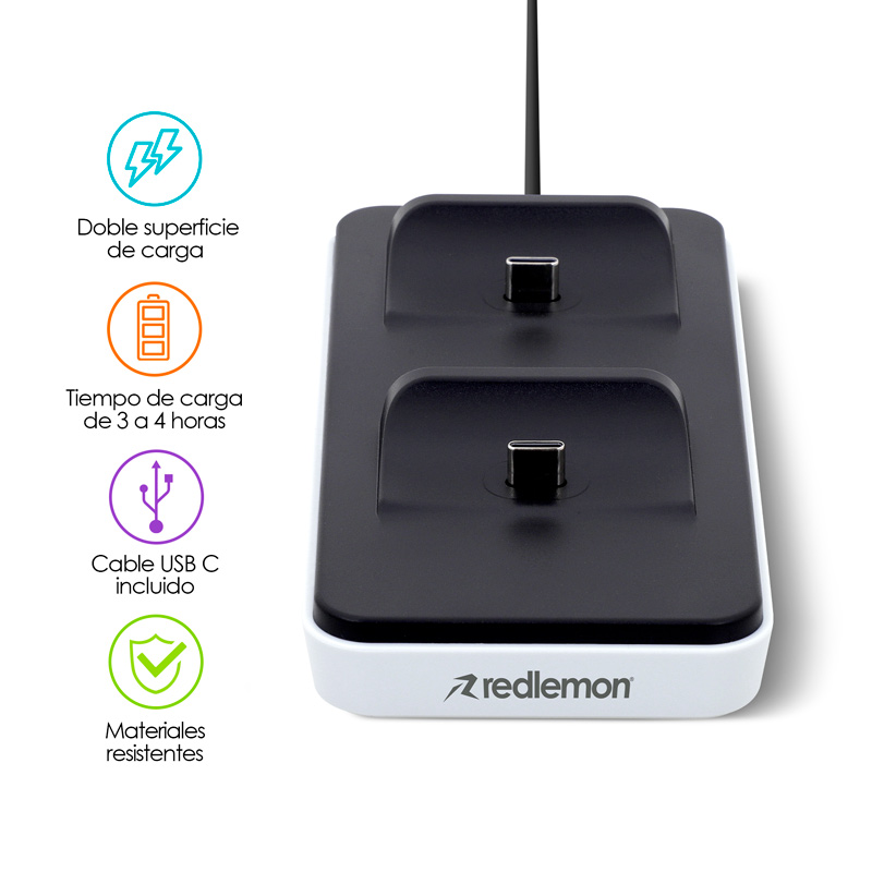 Cargador para Controles PS5 DualSense USB C Redlemon