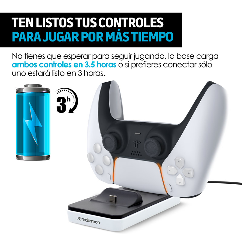 Cargador para Controles PS5 DualSense USB C Redlemon