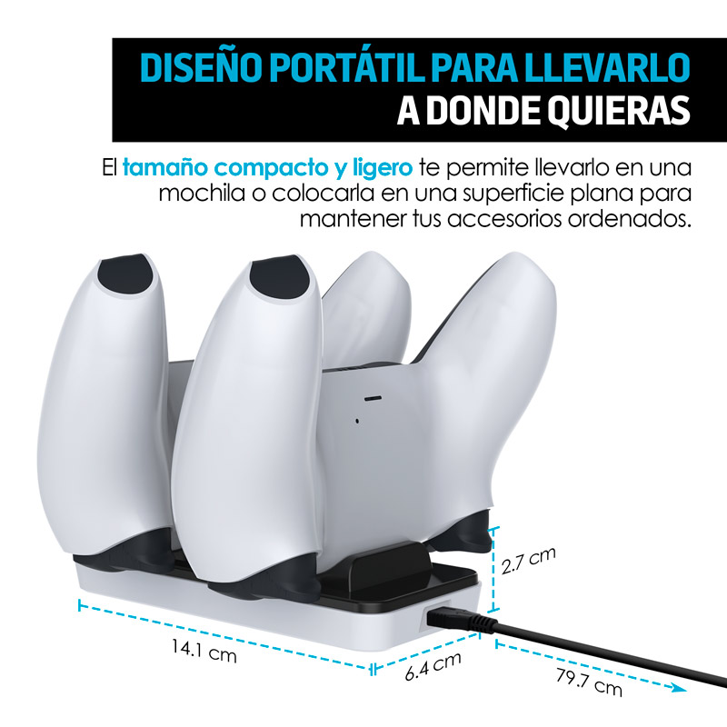 Cargador para Controles PS5 DualSense USB C Redlemon