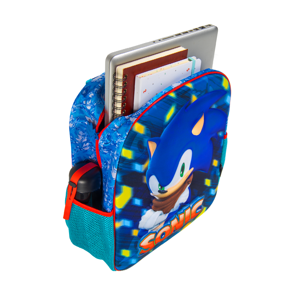 Mochila Escolar Sonic 14" Pulgadas Diseño 3d Speed Run