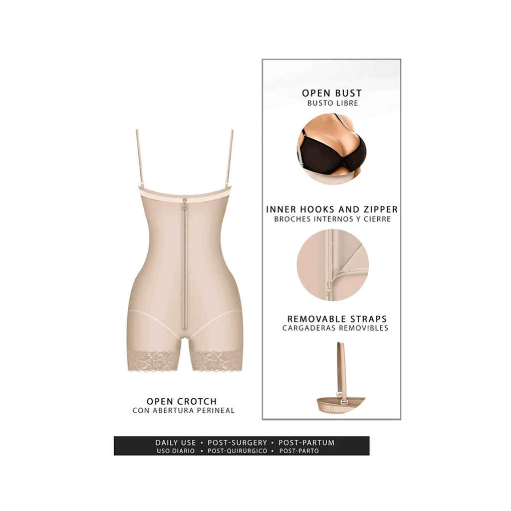 Fajas Colombianas Powernet Levanta Glúteos Reductora Strapless Short Control de Abdomen + Gel Anticelulitis