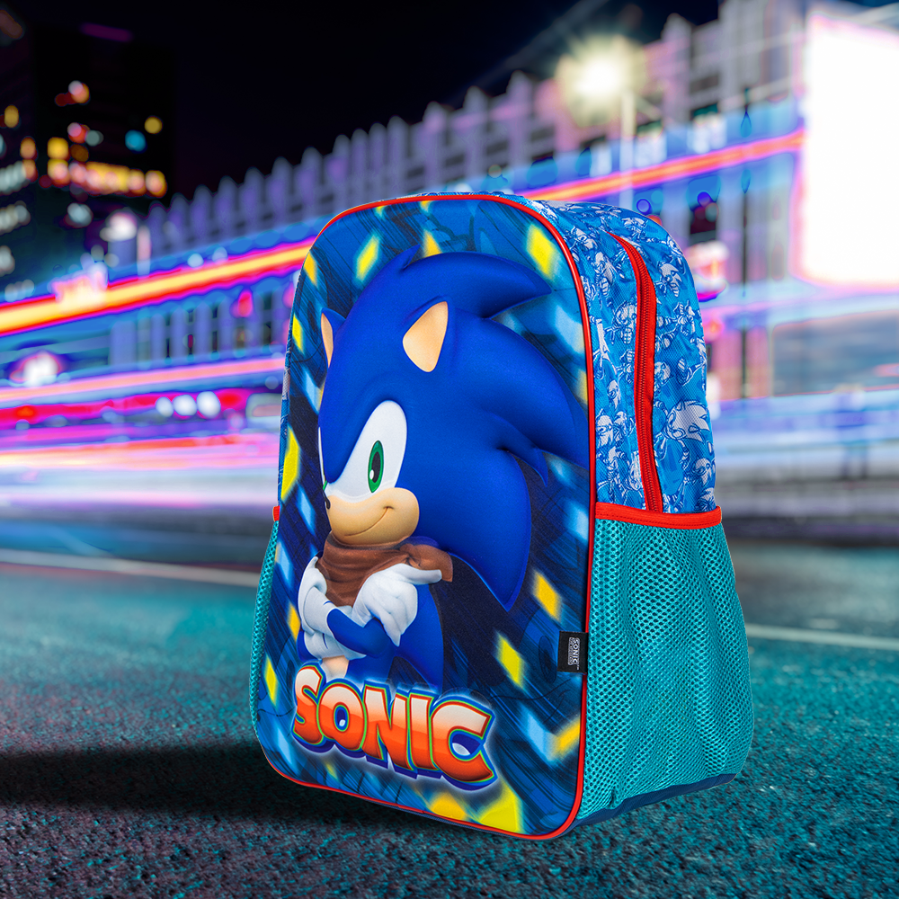 Mochila Escolar Sonic 14" Pulgadas Diseño 3d Speed Run