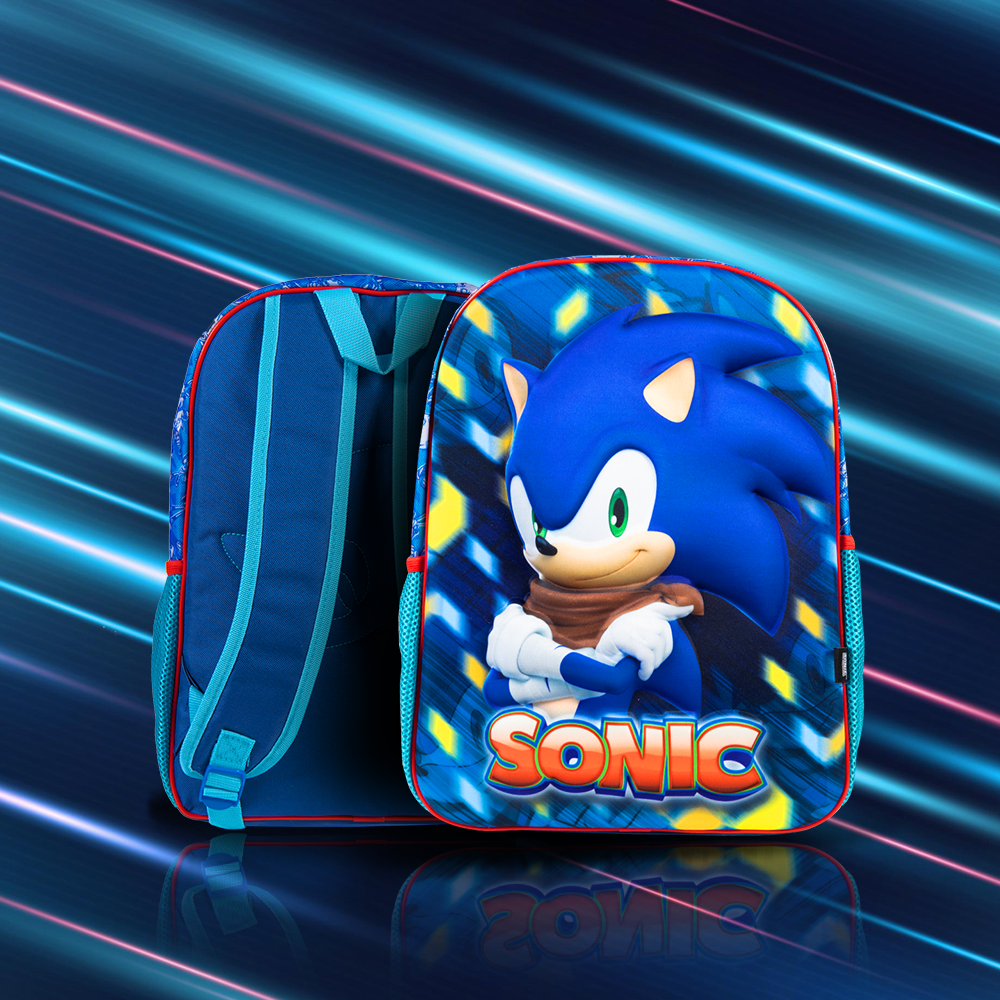 Mochila Escolar Sonic 14" Pulgadas Diseño 3d Speed Run