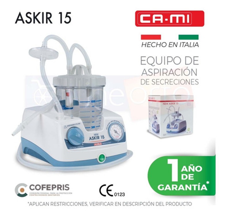 Aspirador De Secreciones Ca-mi New Askir 15 Con Accesorios