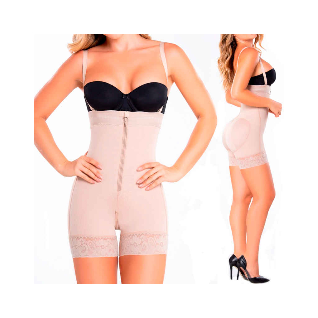 Fajas Colombianas Powernet Levanta Glúteos Reductora Strapless Short Control de Abdomen + Gel Anticelulitis