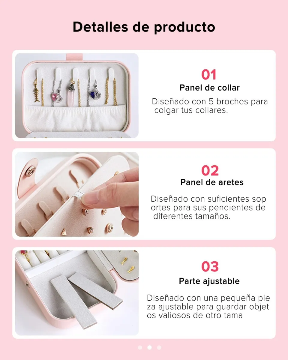 Caja De Joyería Organizador De Joyas De Cuero Portátil
