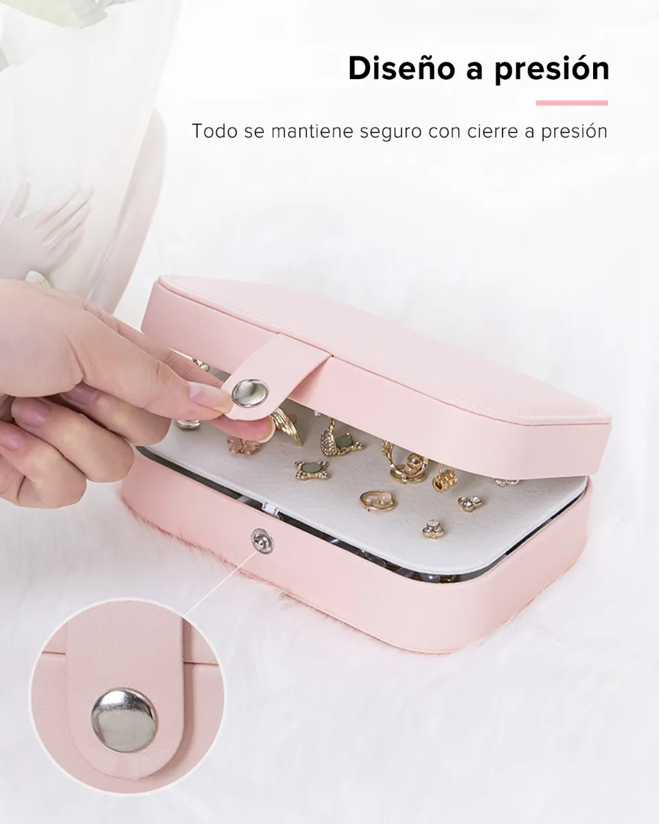 Caja De Joyería Organizador De Joyas De Cuero Portátil