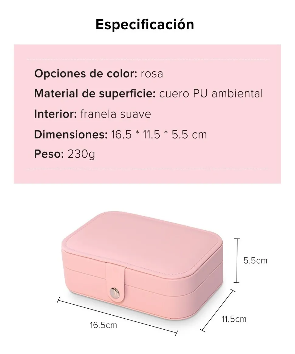 Caja De Joyería Organizador De Joyas De Cuero Portátil