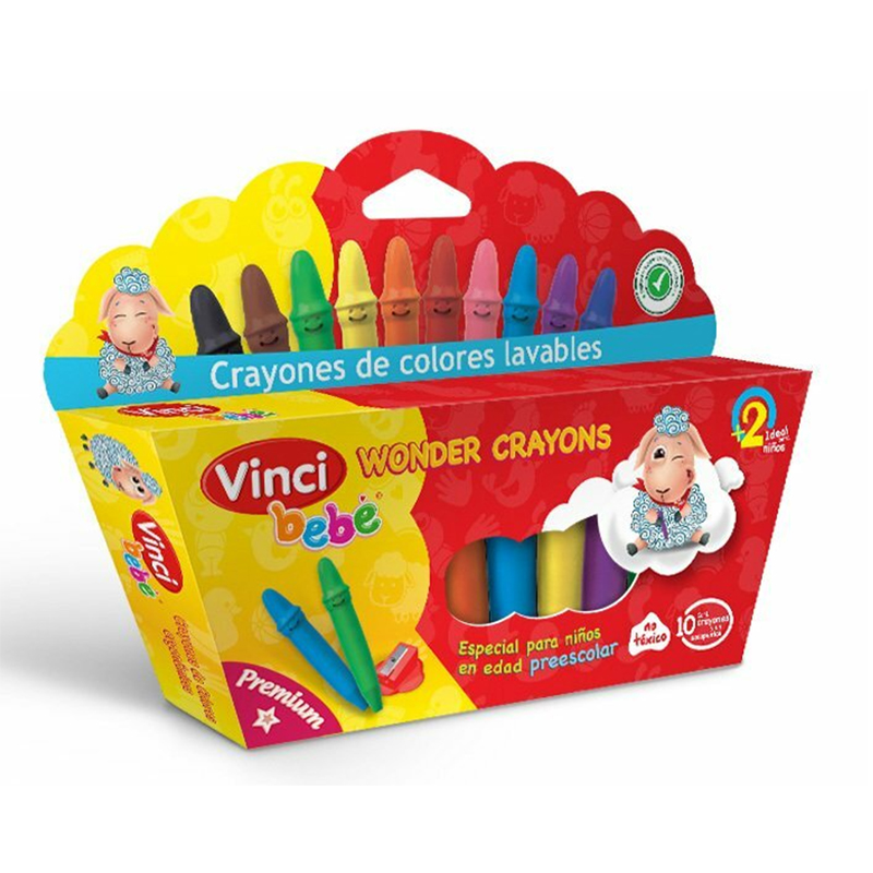 Crayones Lavables Vinci Bebé caja con 10 crayones