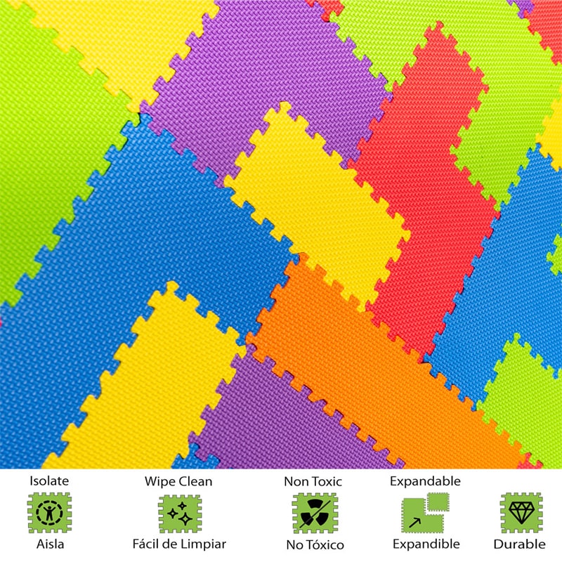 Tapete para Bebé Diseño Tetriz | Piso Infantil de Juego | Tapetes de Espuma 1.2X1.2 mts