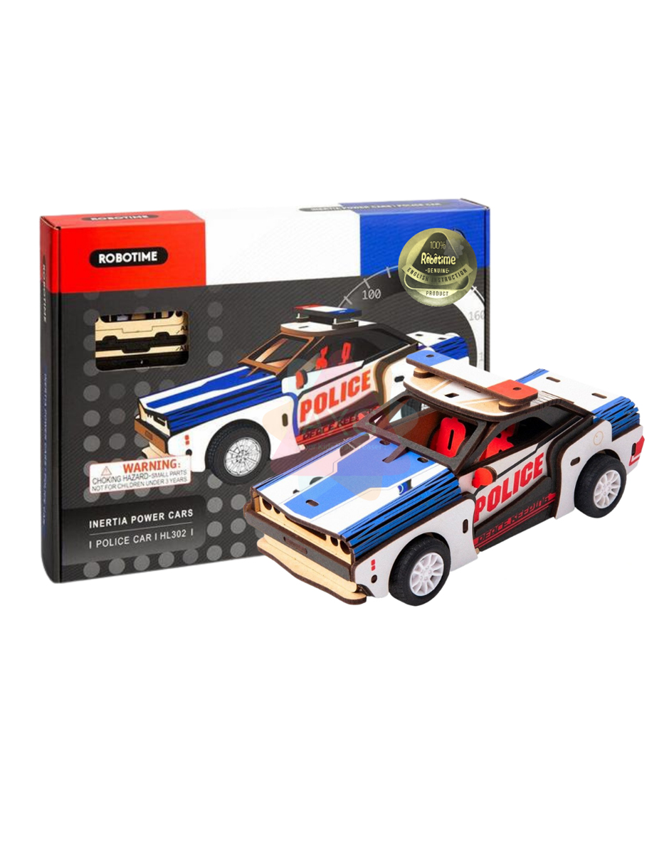 Rompecabezas 3d Carro Policía Multicolor Robotime Madera 