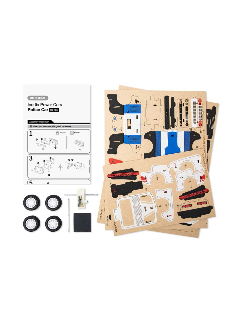 Rompecabezas 3d Carro Policía Multicolor Robotime Madera 