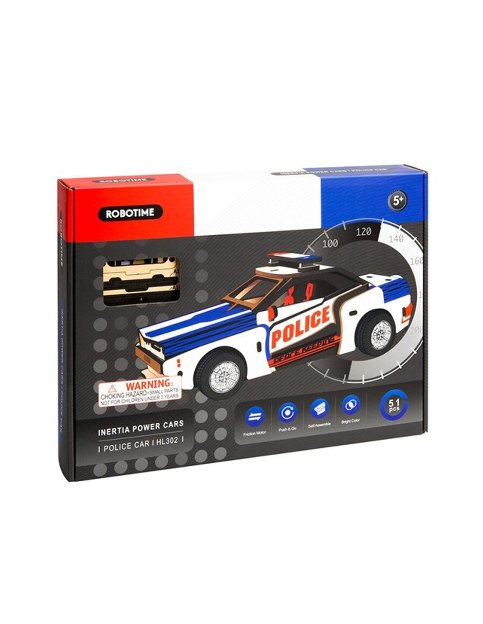 Rompecabezas 3d Carro Policía Multicolor Robotime Madera 