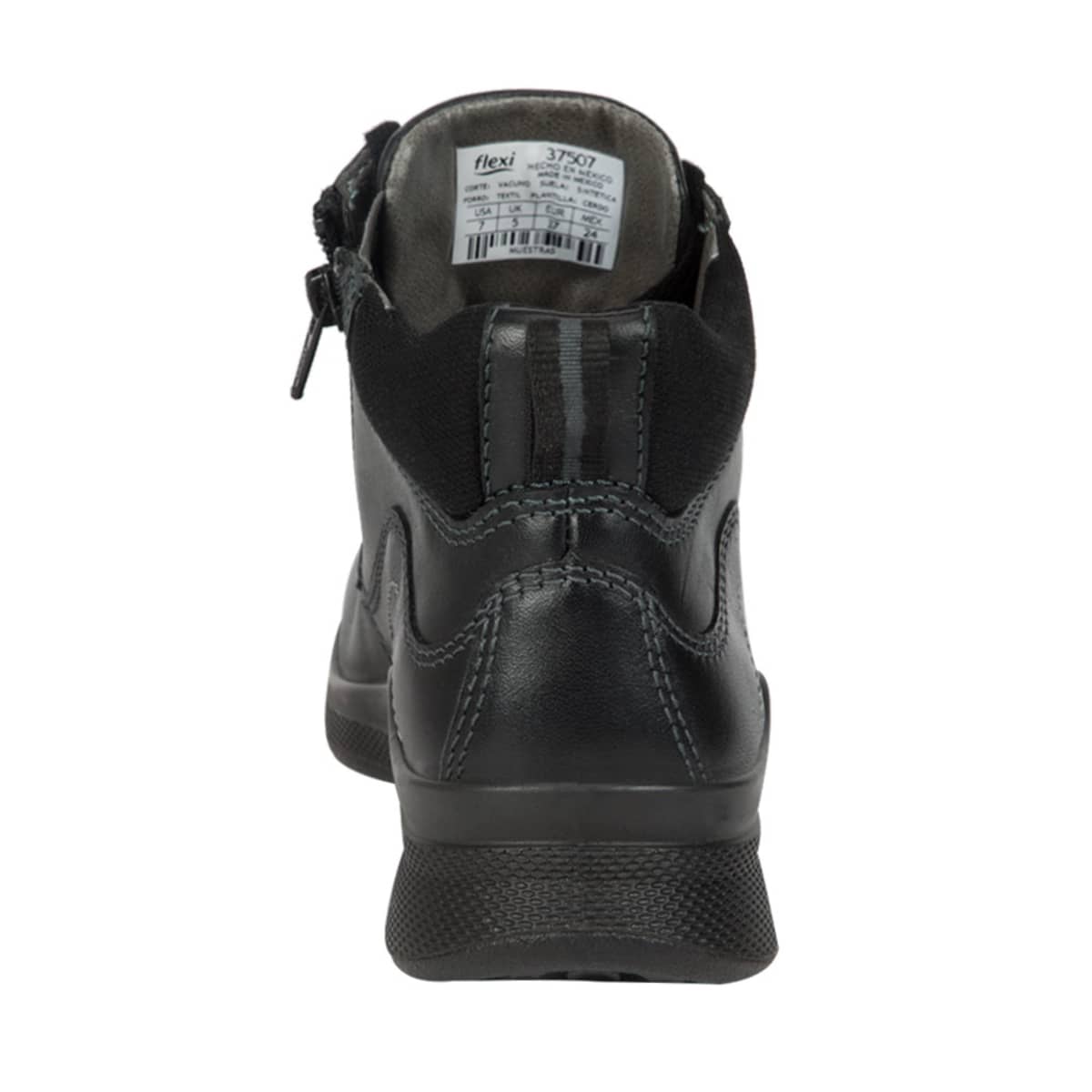 Botín Confort Flexi negro para mujer, super cómodo, ajuste de agujetas, mod. 1004538