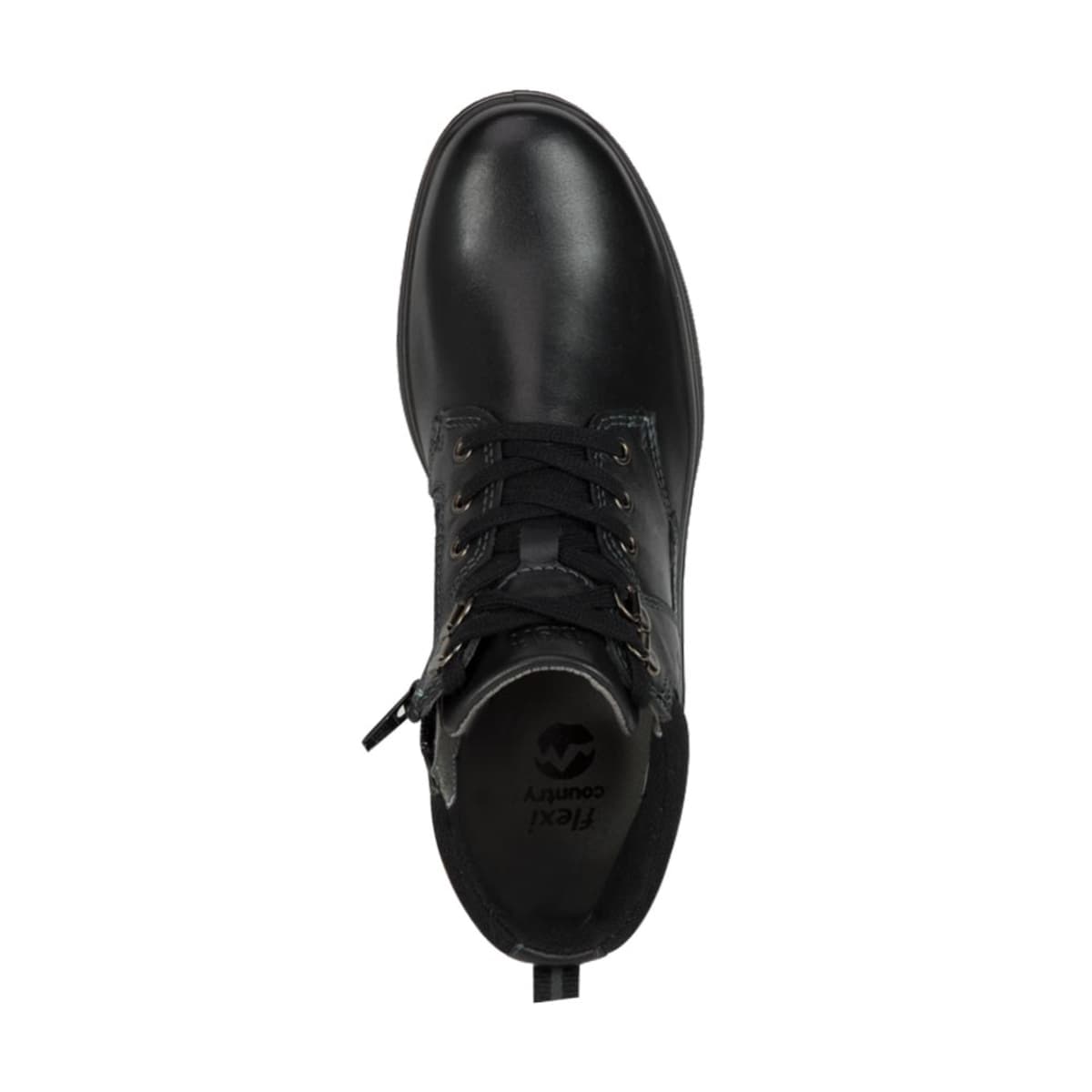 Botín Confort Flexi negro para mujer, super cómodo, ajuste de agujetas, mod. 1004538