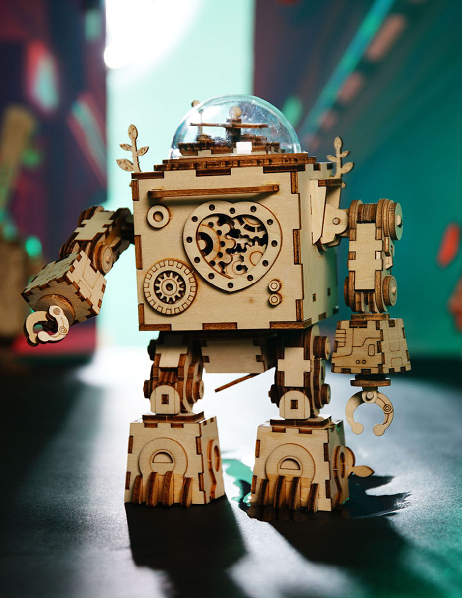 Rompecabezas 3d Caja Musica Orfeo Robotime Madera.