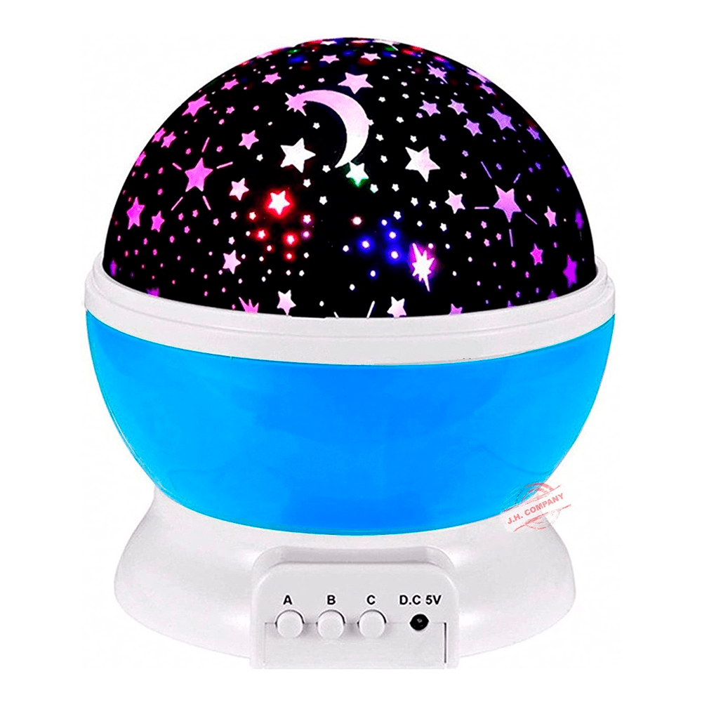 Lampara Noche Mesa Buró Proyector Estrella Niños Usb O Pilas Rosa Morado y Azul