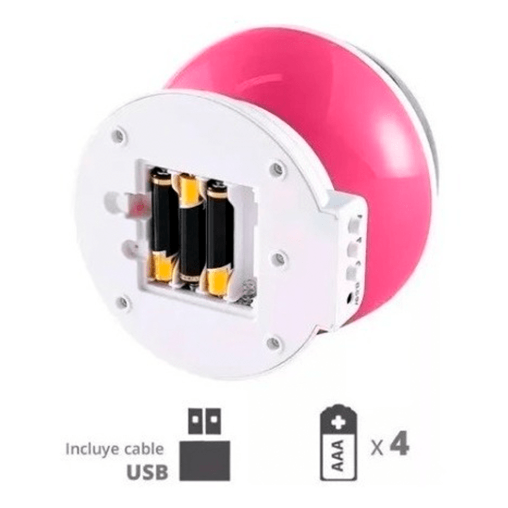 Lampara Noche Mesa Buró Proyector Estrella Niños Usb O Pilas Rosa Morado y Azul