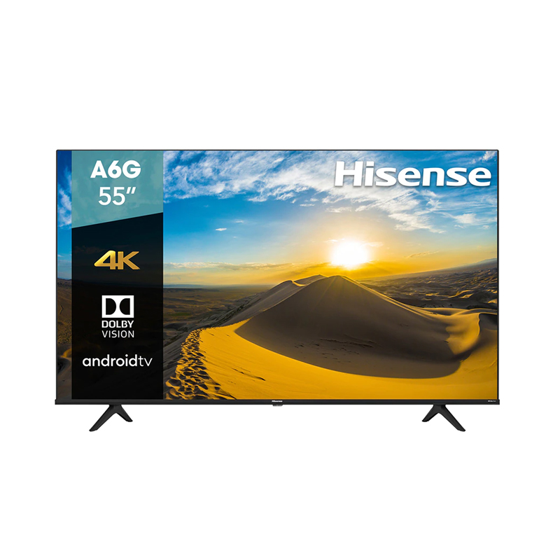Pantalla Hisense 55P 4K Android TV Negro 55A6G