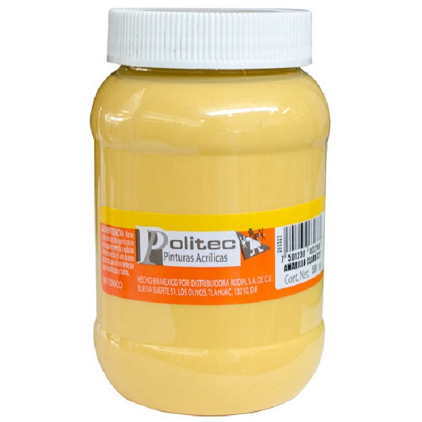 PINTURA ACRÍLICA POLITEC 500 ML AMARILLO CLARO