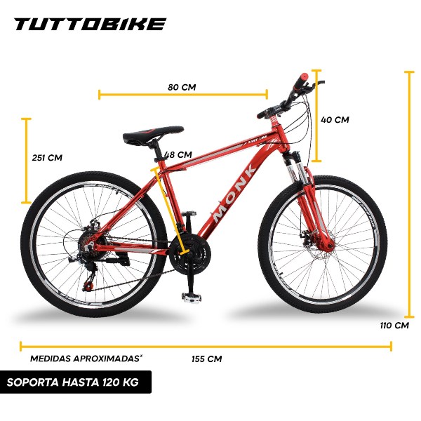 Bicicleta Montaña Rodada 26 21 Velocidades Monk Fast Line