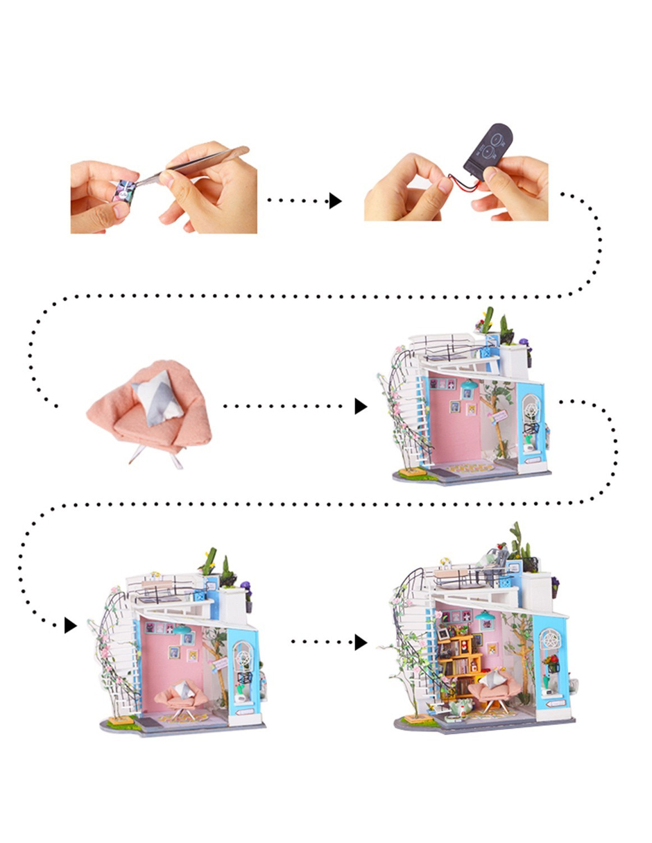 Rompecabezas 3d Casa Miniatura Loft Dora Robotime Madera