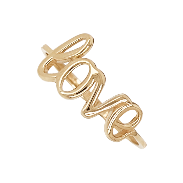 Anillo Juvenil con Diseño de Letras "LOVE" en Oro Amarillo de 14 K + Obsequio