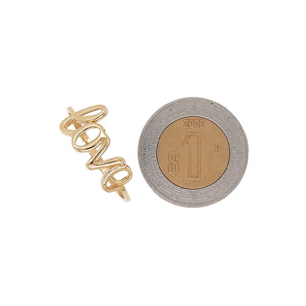 Anillo Juvenil con Diseño de Letras "LOVE" en Oro Amarillo de 14 K + Obsequio
