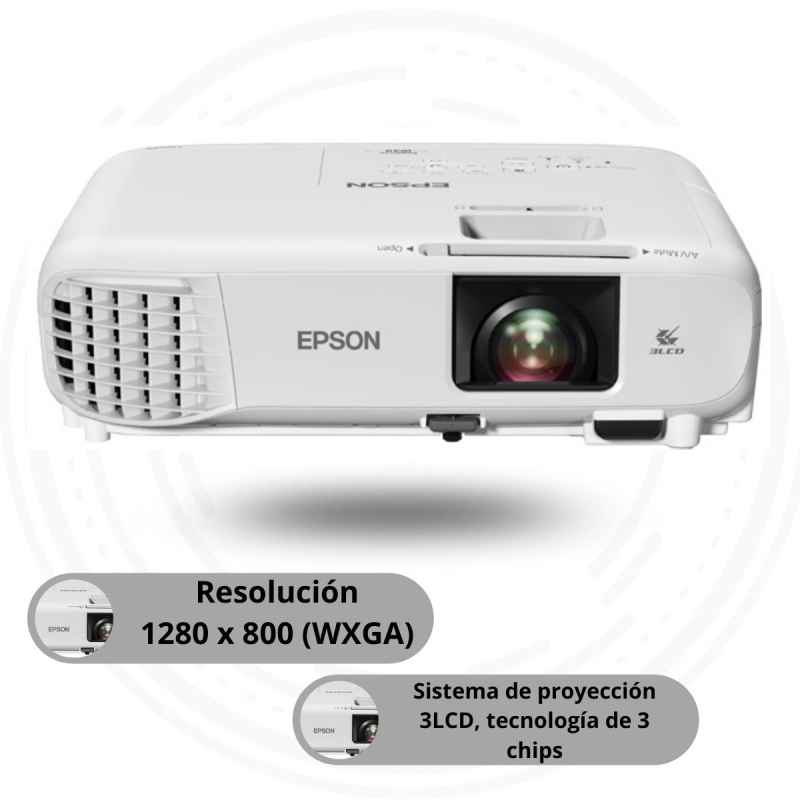 Videoproyector Epson PowerLite W49 3LCD 3800 Lúmenes WXGA Resolución 1280x800 HDMI/USB