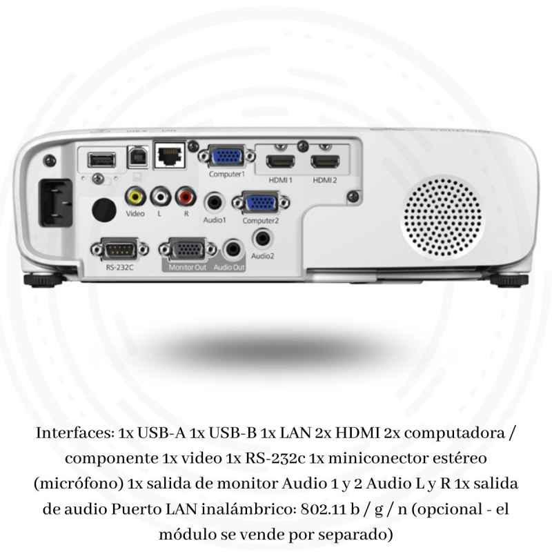 Videoproyector Epson PowerLite W49 3LCD 3800 Lúmenes WXGA Resolución 1280x800 HDMI/USB