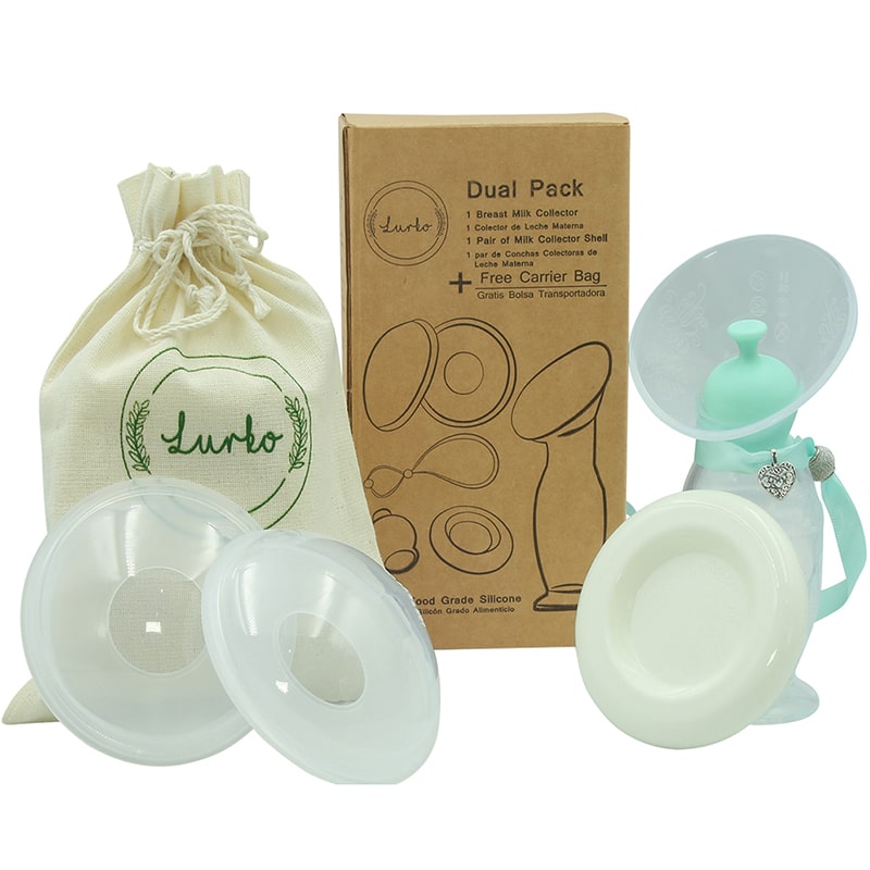 DUO PACK LURKO Colector de Leche Materna | Conchas Protectoras / Colectoras de Leche Silicón Grado Alimenticio Libre de BPA