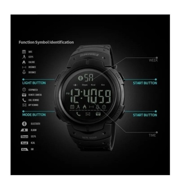 RELOJ DEPORTIVO SKMEI 1301 PRUEBA DE AGUA BLUETOOTH PODÓMETRO