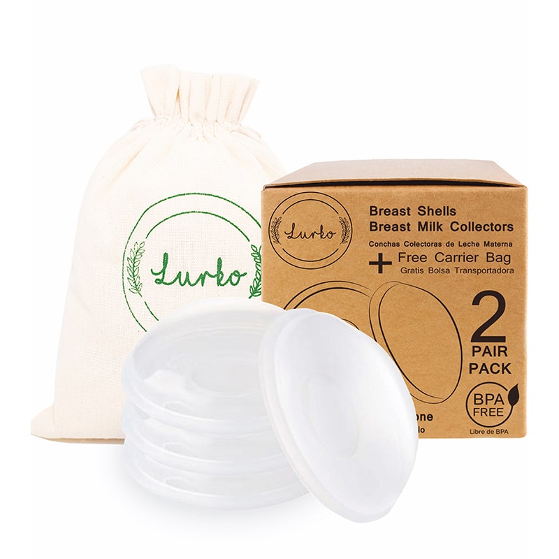 Conchas Colectoras de Leche Materna/Conchas Protectoras de Pezones de Silicón Ultra Suave Grado Alimenticio Libre de BPA (Two Pack)