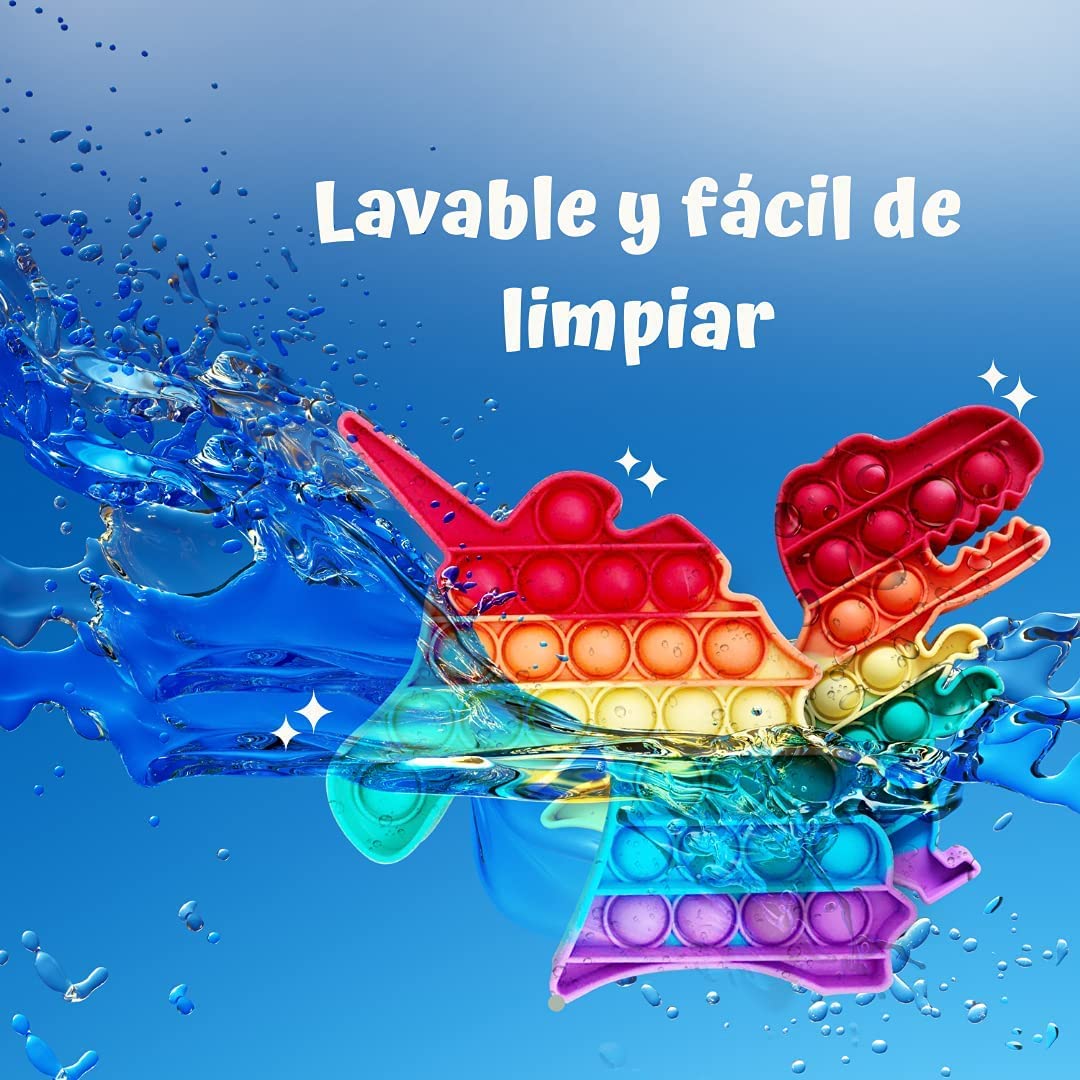 2 piezas de Fidget Toy Pop It  Antiestrés Burbujas Figuras Unicarnio - Rex