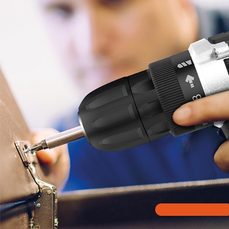 Kit de taladro inalámbrico recargable con caja de herramientas