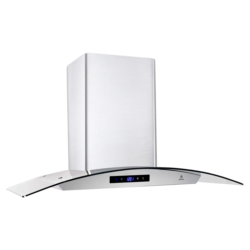 Combo parrilla a gas de 5 quemadores y campana de pared SUPRA ACIREALE campana extractora y parrilla empotrable ambas de acero inoxidable