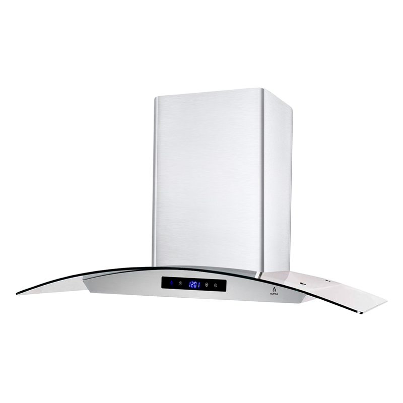 Combo parrilla a gas de 5 quemadores y campana de pared SUPRA ACIREALE campana extractora y parrilla empotrable ambas de acero inoxidable