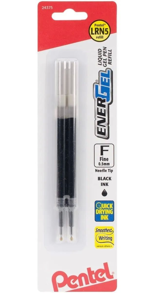 2 Repuestos Para Bolígrafo Pentel Energel Tinta de Gel 0.5mm Fino