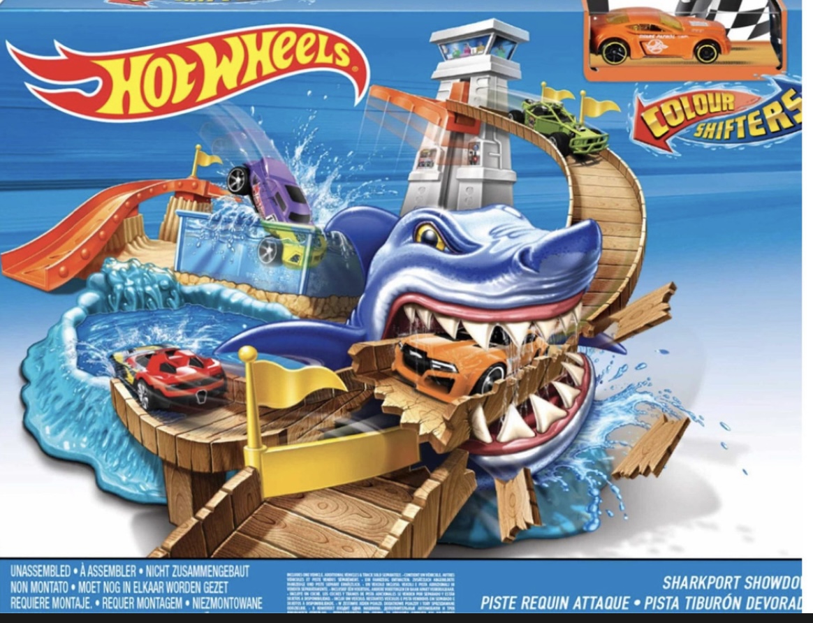 Pista Hot Wheels Playa Tiburón Color Shifters Cambia Color