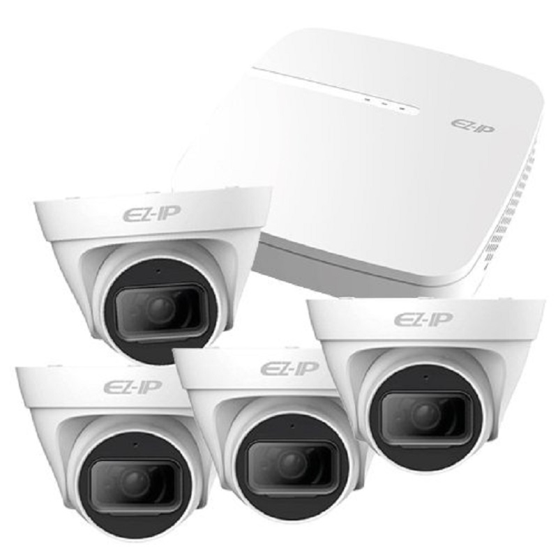 Paquete IP 4ch NVR 3MP 48Mbps. H.265 4 Cámaras Domo 2MP Plástico/Metal S/Caja Fábrica (P3-NV4-3M-4D2Ma)