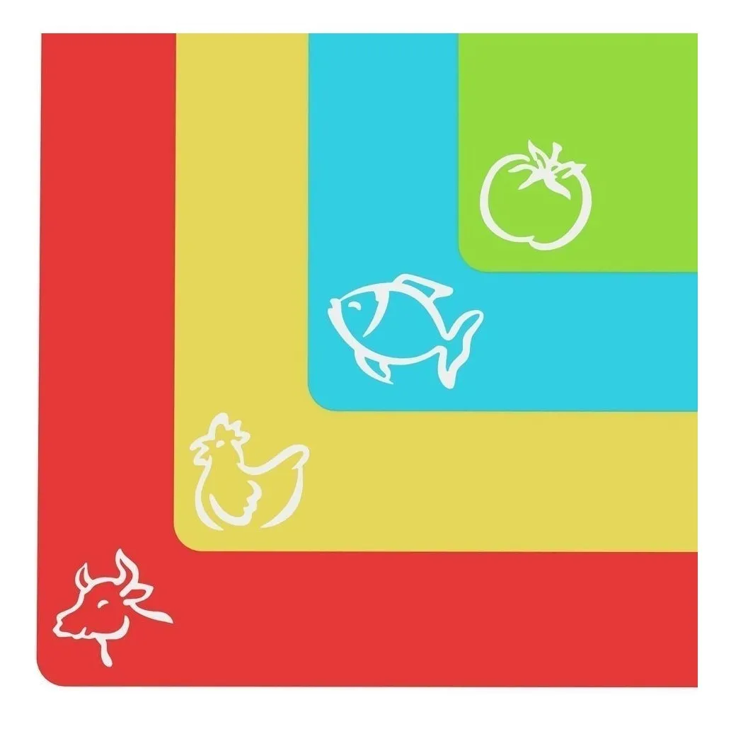 Tablas Para Picar Comida Plástico,  Flexible 4 Piezas