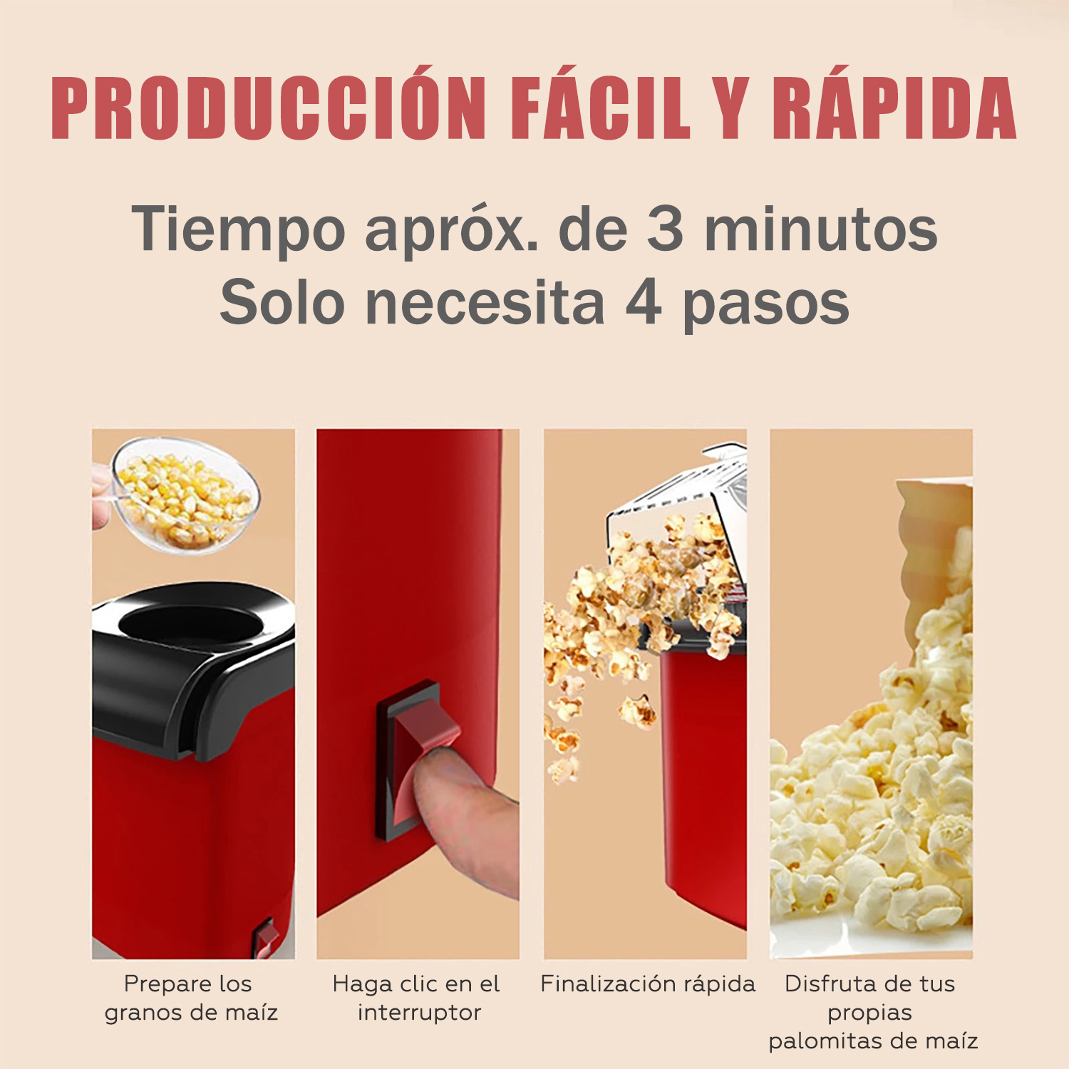 Maquina Palomitas De Maiz Caliente Para El Hogar 120v 1200w 