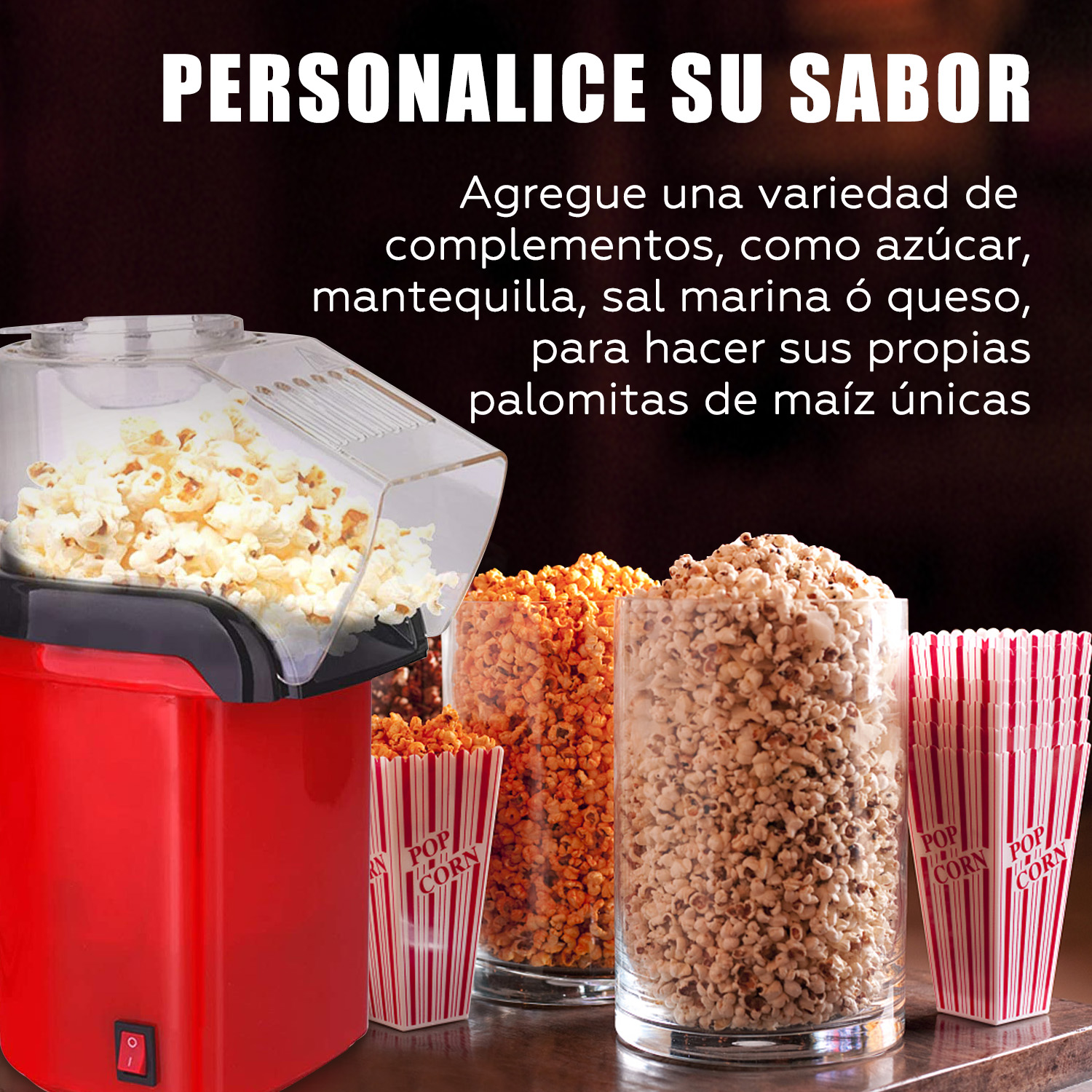 Maquina Palomitas De Maiz Caliente Para El Hogar 120v 1200w 